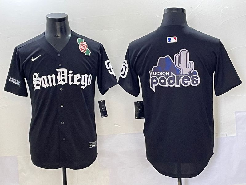 Men 2025 San Diego Padres Blank Black Five generations Joint Name Nike MLB Jersey style 18
